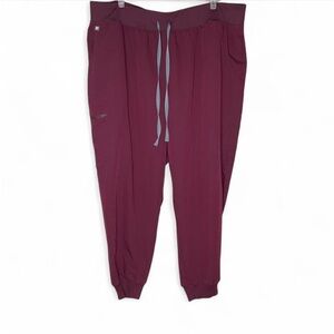 Figs Zamora Jogger Scrub Pants in color Burgundy- Size 4XL